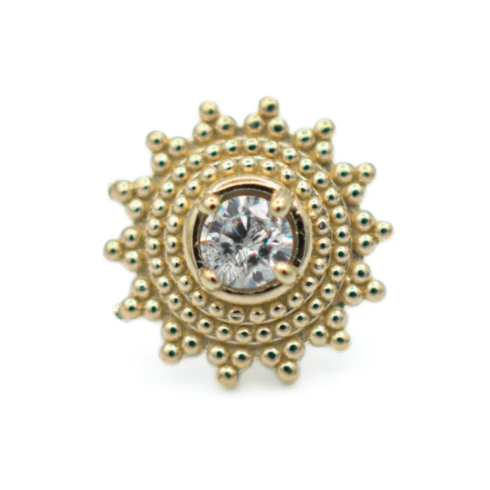 Gold Sunburst Stud Earring